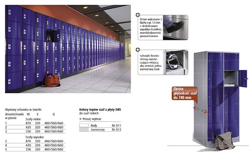 Szafa schowkowa wariant mieszany ze specjalnymi drzwiami z Serii S 5000 Resisto kod 8070-3743