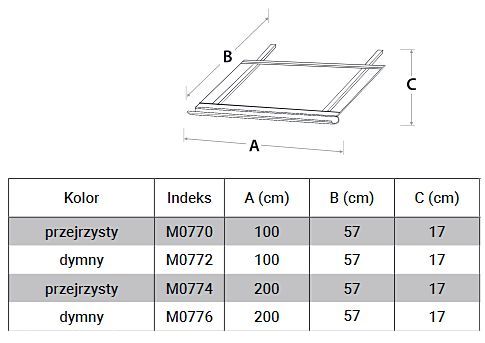 Daszki aluminiowe balkonowe Robelit do samodzielnego montażu