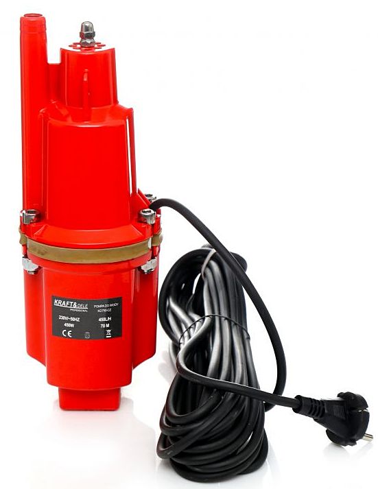 Pompa do wody membranowa górnossąca nurek ruska głębinowa KD750-CZ czerwona 450W 1020L/h Kraft&Dele 