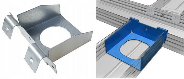 Łącznik poprzeczny jednostronny do profilu CD60 w rusztach stalowych sufitów podwieszanych