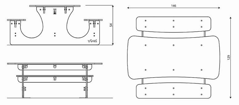 Ławka z siedziskami na plac zabaw seria PARK 0913