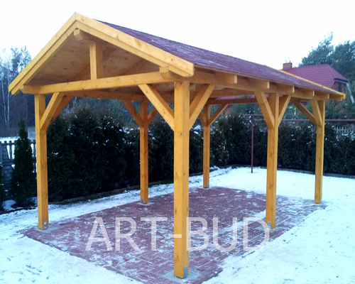 Wiata garażowa drewniana z Sander 300x500 cm