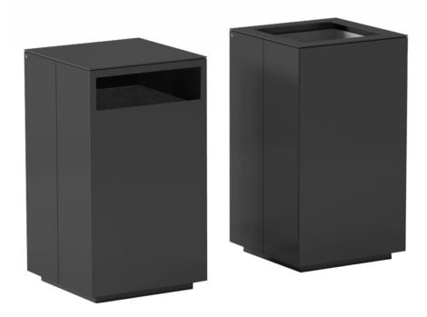 Kosz miejski stalowy na śmieci Square wersja zadaszona lub odkryta