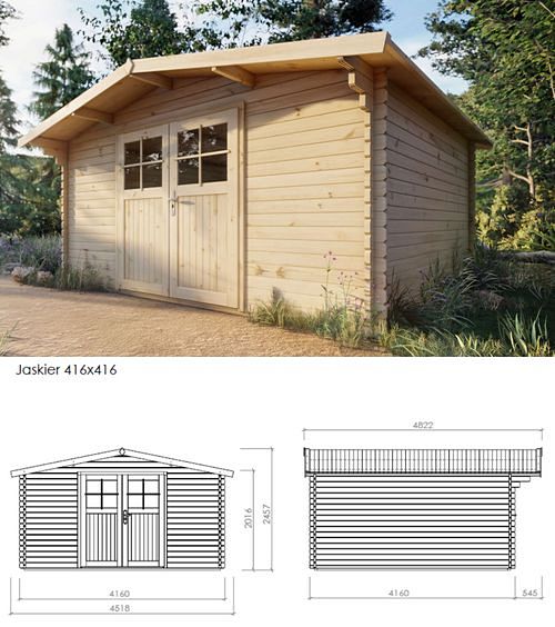 Domek ogrodowy drewniany świerkowy Jaskier Megiw 4160 x 4160 mm