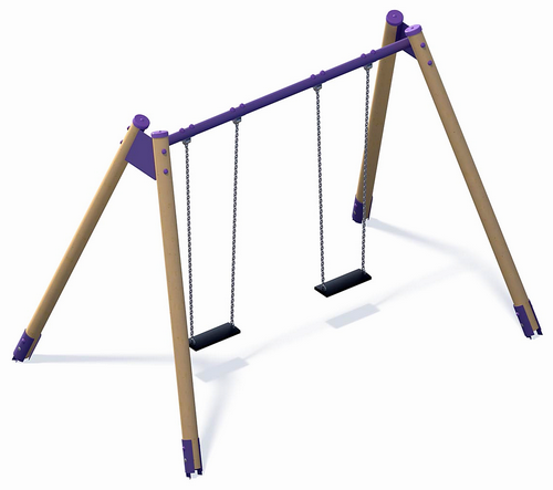 Wahadłowa huśtawka drewniana podwójna HD-004 2,5 m Simba