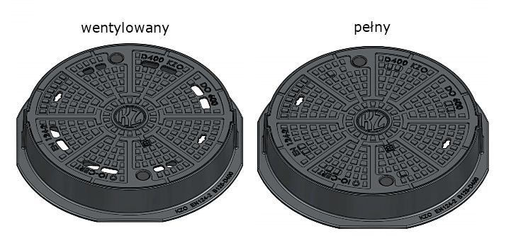 Właz kanałowy żeliwny okrągły  klasy D400  KZO