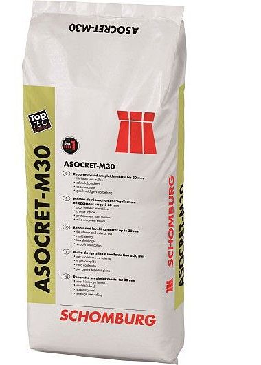 Zaprawa naprawcza i wyrównawcza (do 30mm) do powierzchni ścian i posadzek ASOCRET-M30 