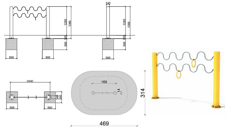 Urządzenie siłowni zewnętrznych Koordynator Ruchu R52 seria Eco Trainier