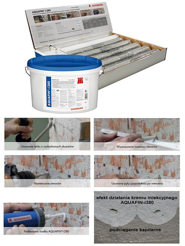 Krem iniekcyjny na bazie silanów do wykonywania wtórnej przepony poziomej W zależności od zastosowania AQUAFIN-i380