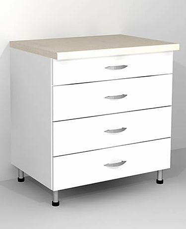 Szafka stojąca 4 szufladami szerokość 800 mm do gabinetu lekarskiego