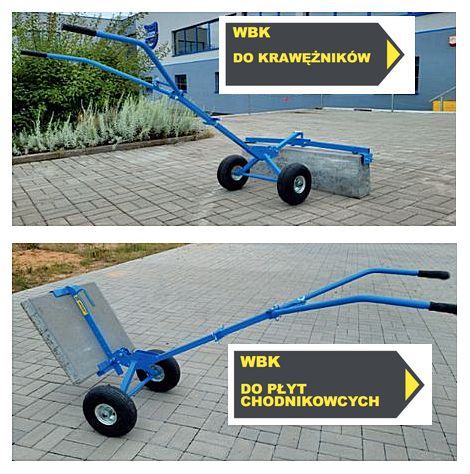 Wózek brukarski WBK do płyt chodnikowych i WBK do krawężników JAZON