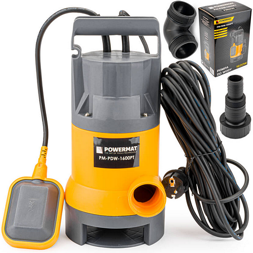 Pompa zatapialna z pływakiem do wody brudnej czystej szamba 1600W PM-PDW-1600PT Powermat