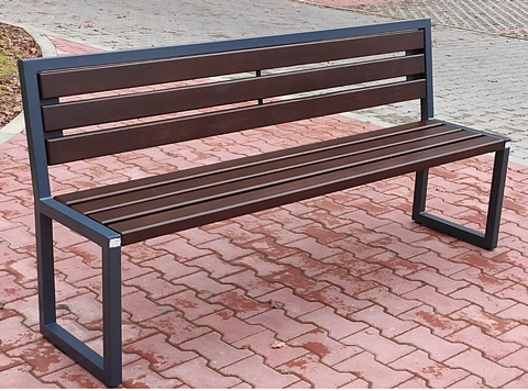Ławka stalowo drewniana miejska ANA II 150 cm grubość deski 4cm W140