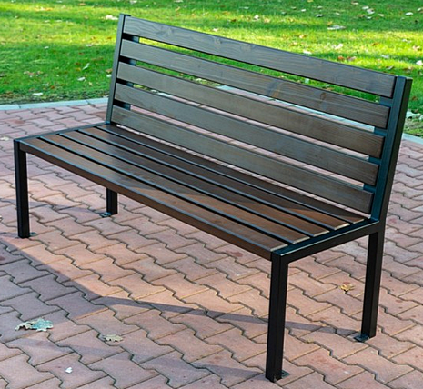 Ławka stalowo drewniana miejska MEGA II 150 cm grubość deski 4cm W145