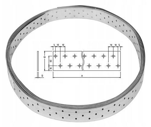 Taśma montażowa do konstrukcji drewnianych stalowa ocynkowana TM-1 TM-01 40mm x 10mb