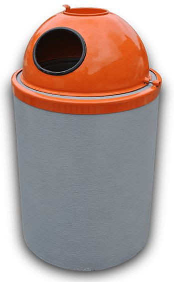 Kosz okrągły beton malowany 40L nr kat. 113  z kopułą metalową  