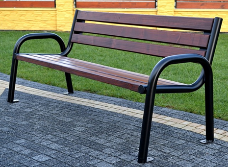 Ławka stalowo drewniana miejska FADO 180 cm grubość deski 4cm W078