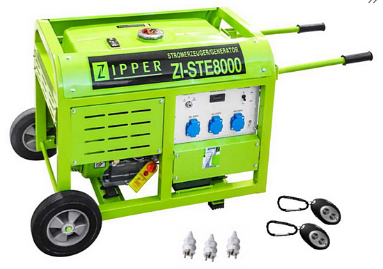 Agregat prądotwórczy jednofazowy z AVR model ZI-STE8000 3x230V Zipper