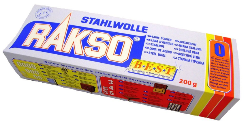 Wełna stalowa Stahlwolle RAKSO 200g granulacja 0