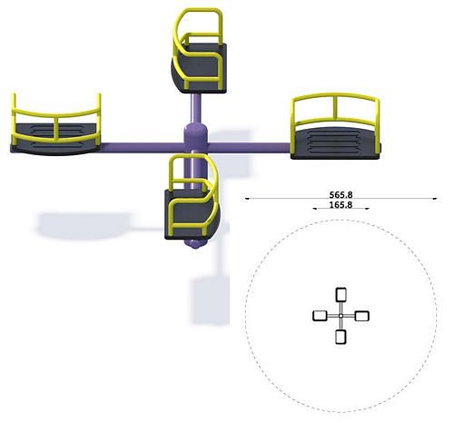 Karuzela krzyżowa czteroramienna KA-003 Simba