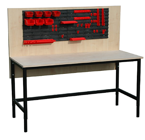 Stół warsztatowy montażowy stolarski plus nakładka nadbudowa tylna ścianka do stołu 1500x600 mm