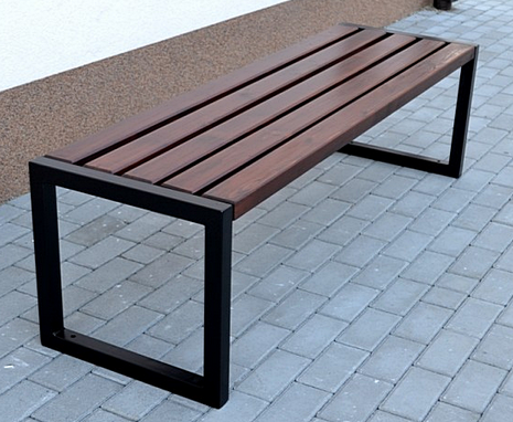 Ławka bez oparcia stalowo drewniana Oliwia długość 150 lub 180 cm W036