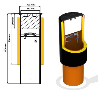Studnie wodomierzowe z tworzywa ø400 ST1 i ST2 bez dna