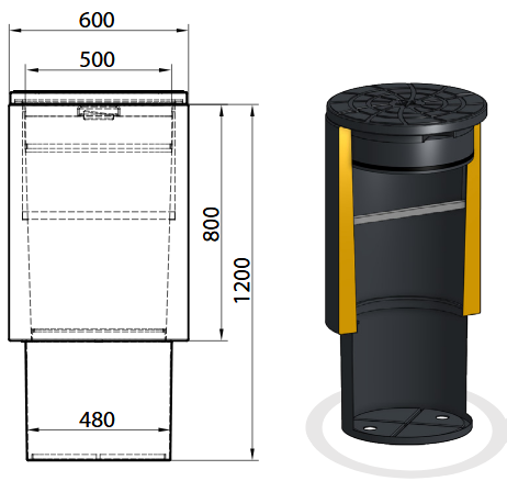 Studnie studzienki wodomierzowe z tworzywa dwukorpusowe ø 500 typ ST4 i ST4/D z dnem