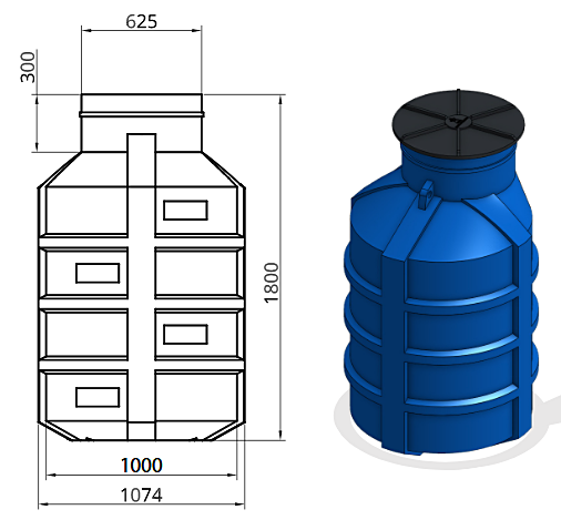 Zbiornik na deszczówkę ZD13 1300 litrów