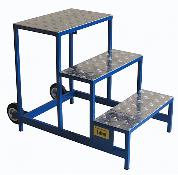 Szerokość całkowita: 600 mm Wysokość do podestu: 480 mm Długość całkowita: 700 mm Podest roboczy: 300 x 480 mm Stopień 200 x 480 mm Waga: 29 kg