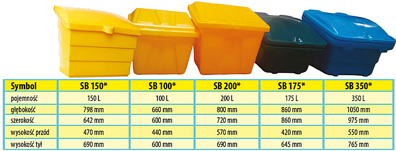 Pojemniki na piasek i sól  SB 100  100 litrów