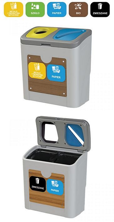 Stacja do segregacji odpadów Tudeks 2×50 litrów