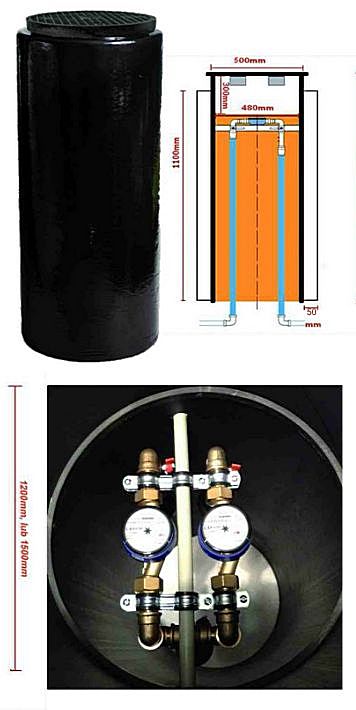 Studnia wodomierzowa INV SYSTEM DN500 wysokość 1200 lub 1500 mm