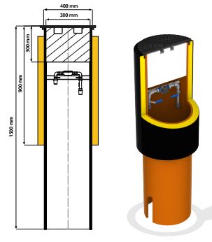 Studnie wodomierzowe z tworzywa ø400 ST1 i ST2 bez dna