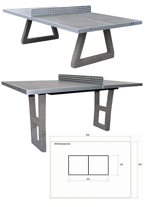 Betonowy stół do tenisa wolnostojacy lub do wkopania kod502C