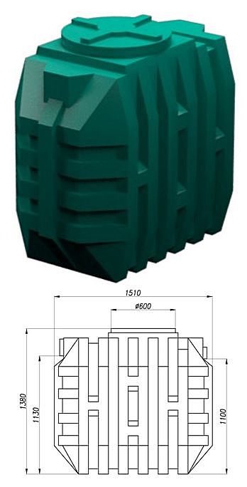 Zbiornik Osadnik gnilny HORIZON-P 1000 litrów 