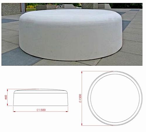 Wolnostojące betonowe siedzisko Drops Deco