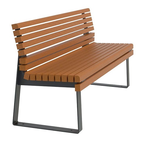 Ławka parkowa drewniano stalowa z oparciem Skamu 1394 150 lub 180 cm  