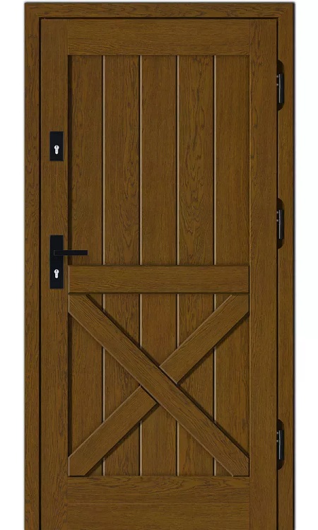 Drzwi zewnętrzne ramiakowe wykończone na prosto model D 126 grubość 75mm Dallas