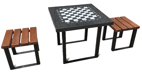 Komplet do gry w szachy stolik z siedziskami nr 226