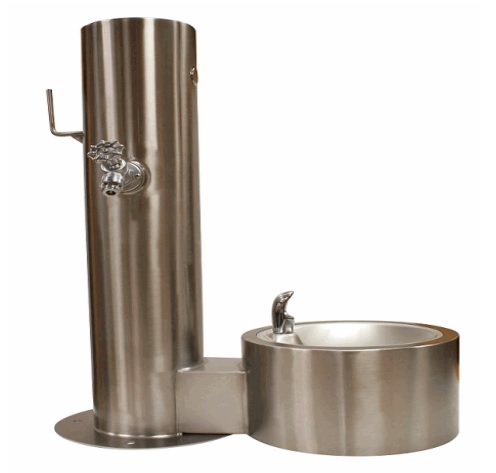 Stacja mycia psów wraz z poidełkiem satynowa