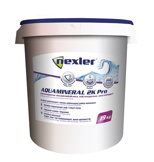 Chemoodporna dwuskładnikowa mikrozaprawa uszczelniająca NEXLER AQUAMINERAL 2K Pro 19 kg