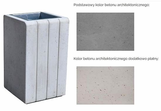 Kosz betonowy z betonu architektonicznego 40L dod 164 