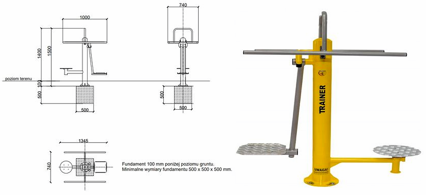 Twister + słup + wahadło urządzenie siłowni zewnętrznej M04 z serii Eco