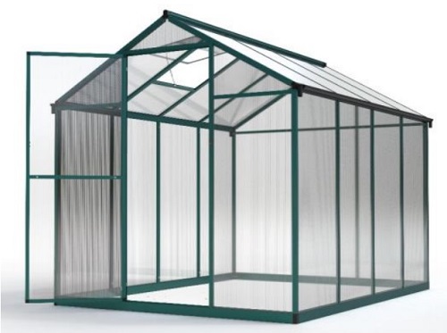 Szklarnia ogrodowa z aluminium i poliwęglanu typ SK kolor zielony