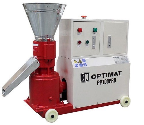 Peleciarka granulator paszy i peletu PP100PRO z Obudową 100 kg/h Ø119 mm 230V lub 400V Optimat