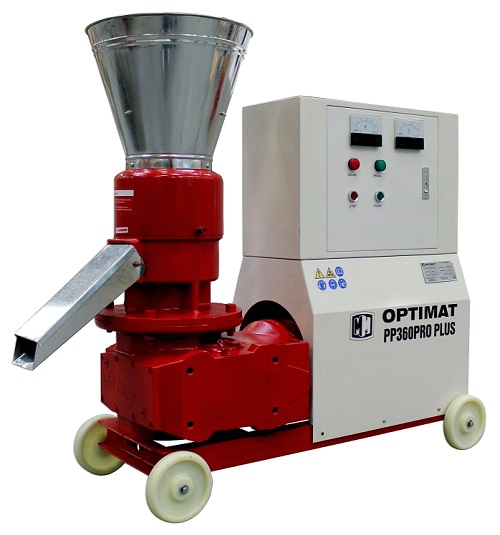 Przemysłowa peleciarka granulator paszy peletu PP360PRO PLUS z obudową 350kg/h Ø229 mm Optimat