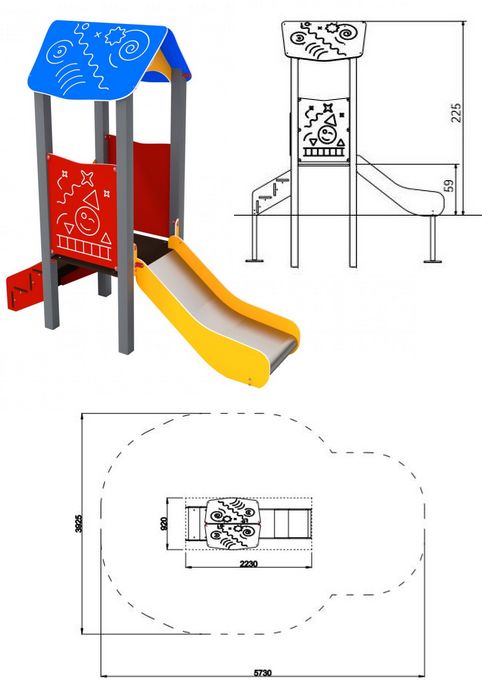 Urządzenie na plac zabaw Zestaw Piro 1-1 BO-AK-511 PlayPark