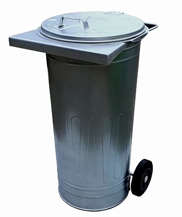 Pojemnik na odpady stalowy ocynkowany  z kółkami SM-110KS P008C