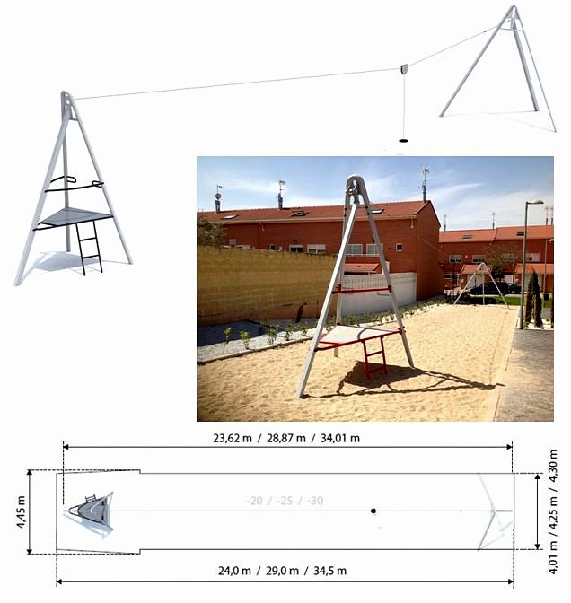 Urządzenie na plac zabaw Zjazd linowy Aspen 20 m GM2001-20 Roto PlayPark